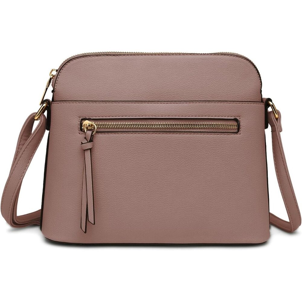 ⚡ Women's Cream Adjustable Shoulder Strap Zipper Pocket Beautiful Crossbody Bag